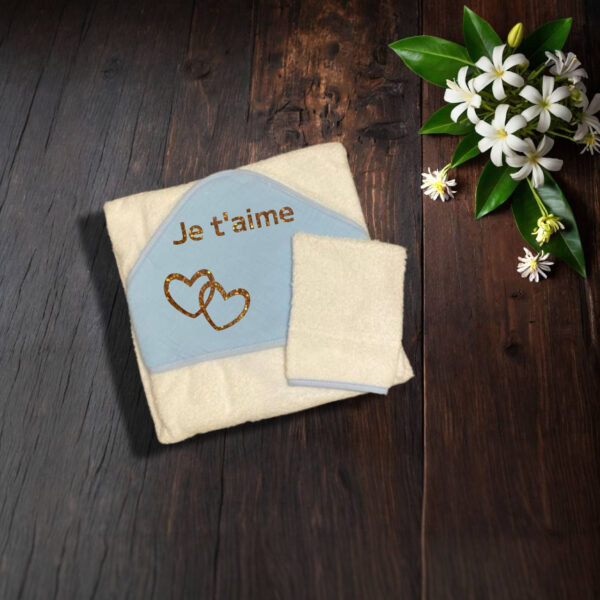 Cape de Bain en Tissu Éponge avec Capuche en Gaze de Coton